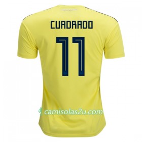 Camisolas de Futebol Colômbia Cuadrado 11 Equipamento Principal Copa do Mundo 2018 Manga Curta